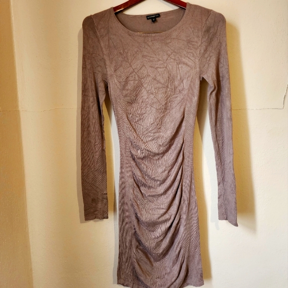 Express Dresses & Skirts - Elegant Taupe Long Sleeve Dress